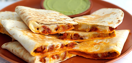 Las quesadillas con muucho queso